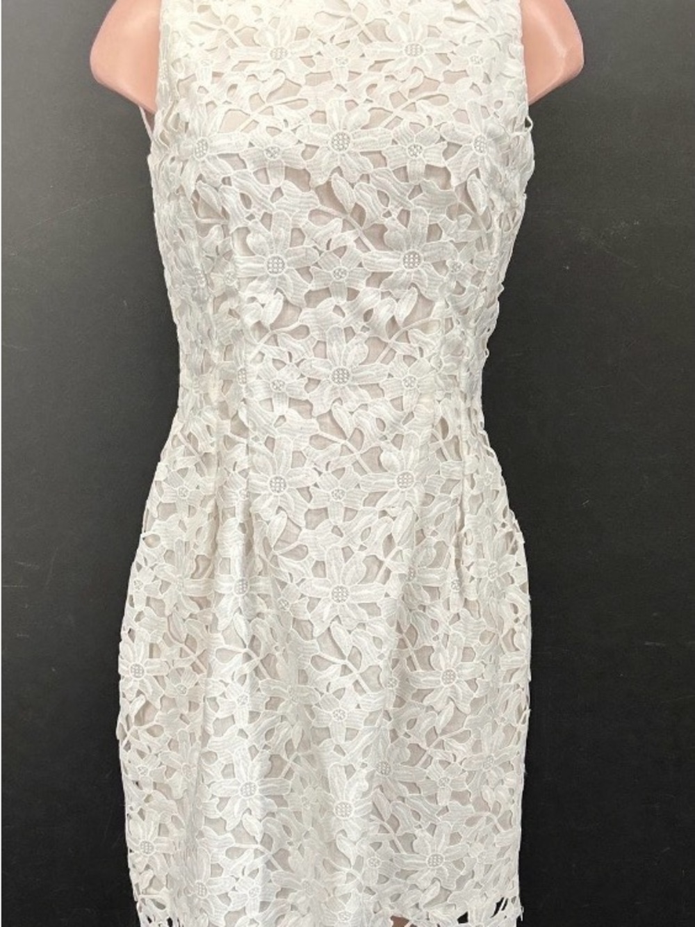 Lauren Ralph Lauren White Floral Lace Sheath Dress Womens Size 6